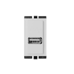 DADO CARGADOR USB TIPO A 1 MODULO S17 BLANCO SINTHESI