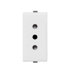 DADO TOMACORRIENTE TRES EN LINEA CON TIERRA DE 1 MODULO S22 BLANCO SINTHESI