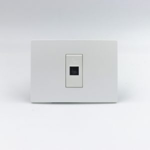 TOMA TELEFONO RJ11 S33 PLACA BLANCA MATE Y DADOS S22 BLANCOS SINTHESI